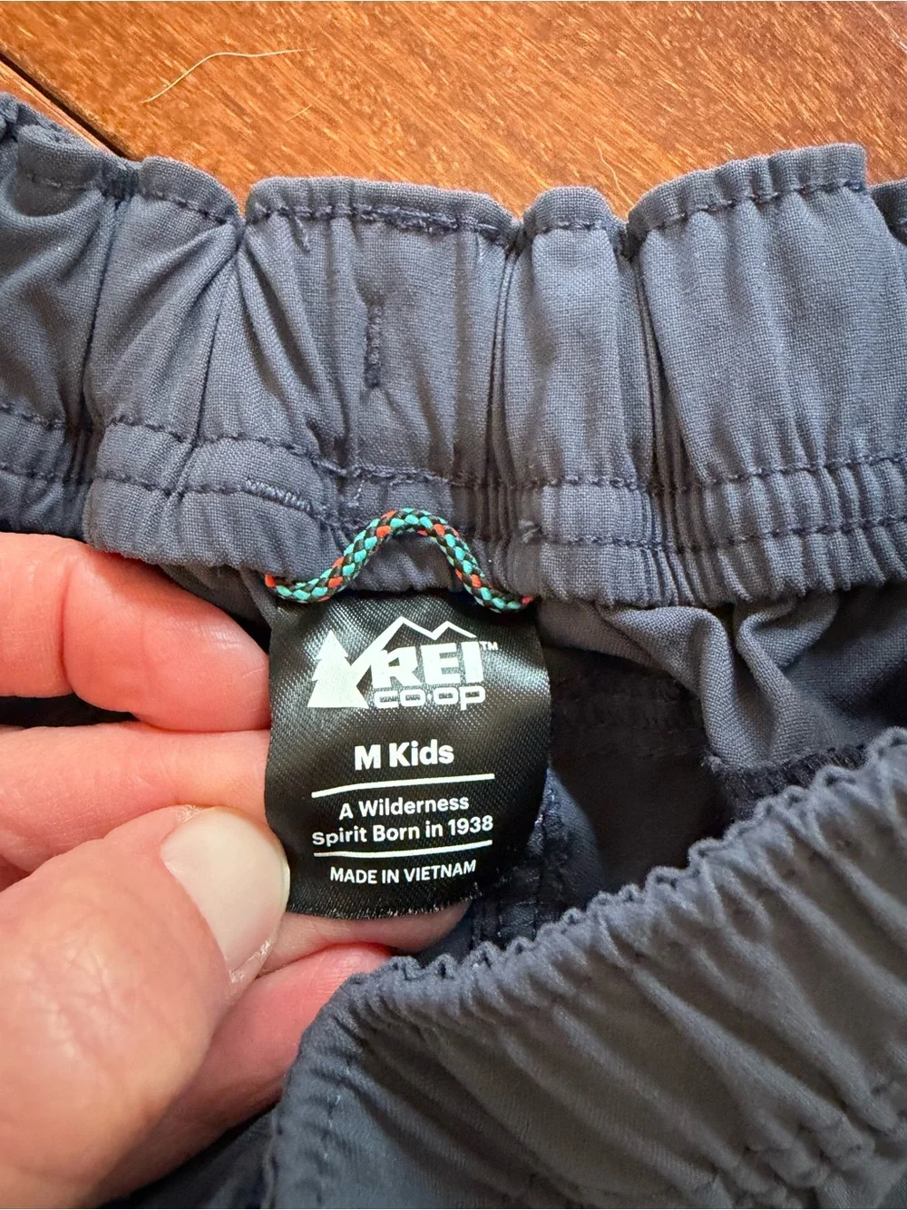 REI Kids Cargo Pants — Charcoal Gray Elastic Waist